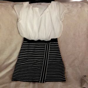 New, without tags, small, black and white dress.